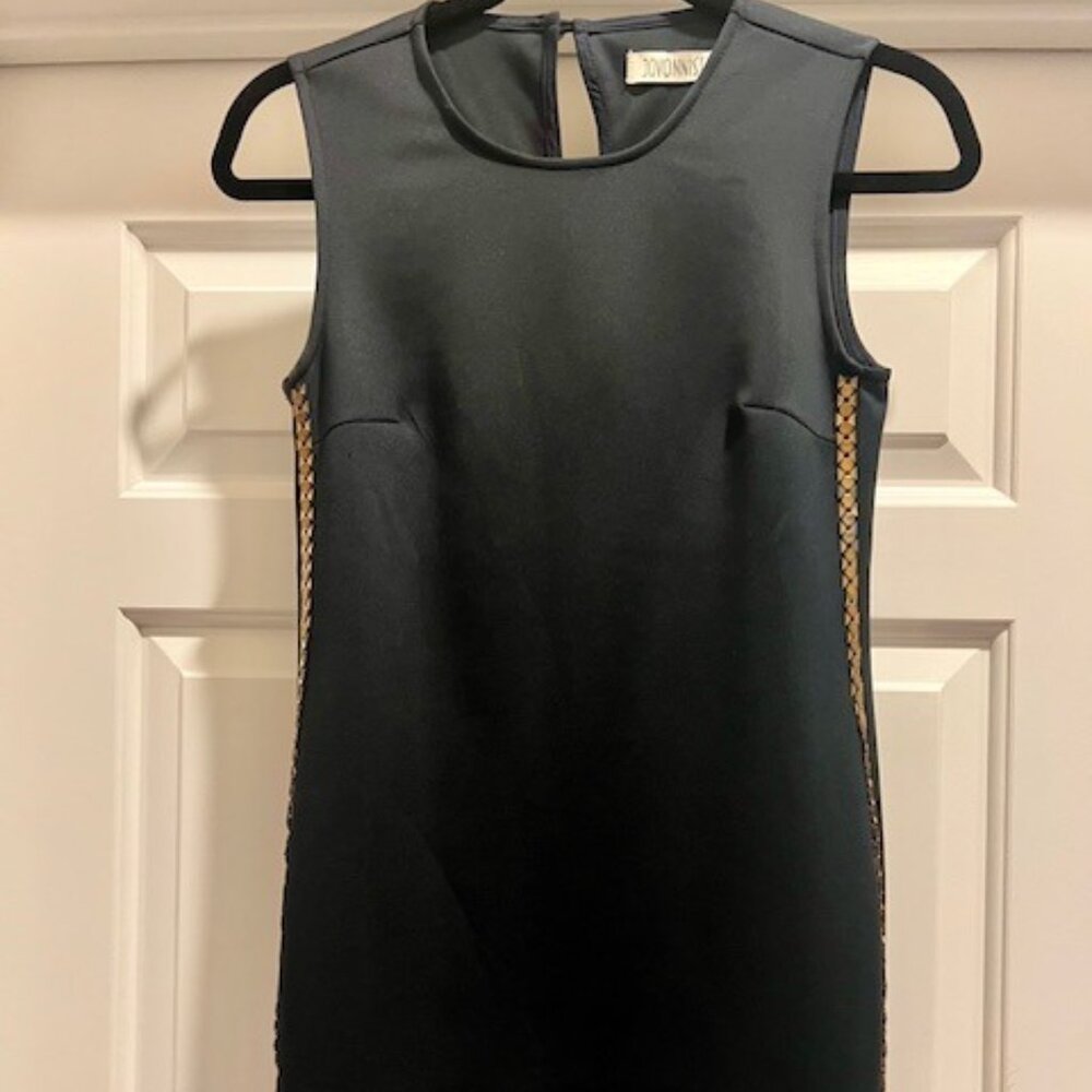 Dark Navy Shift Dress with Embellished Side Seam